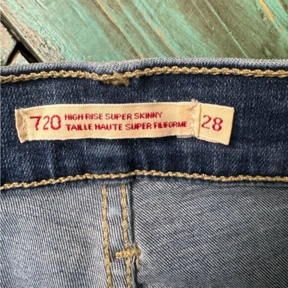 Levis 720 High Rise Super Skinny Denim Jeans Size 28 - Picture 13 of 16